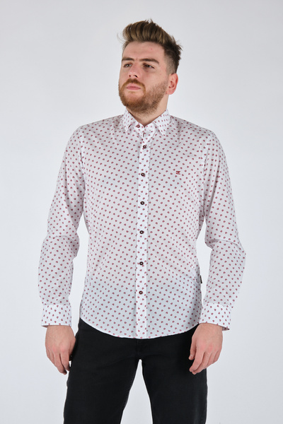 Ecer Мінімалістична чоловіча сорочка з довгими рукавами - Повсякденна та ділова