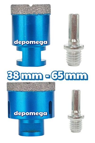 DepoMega 2’li Set 38 Mm Ile 65 Mm Granit Mermer Seramik Delme Panç Matkap Apa...