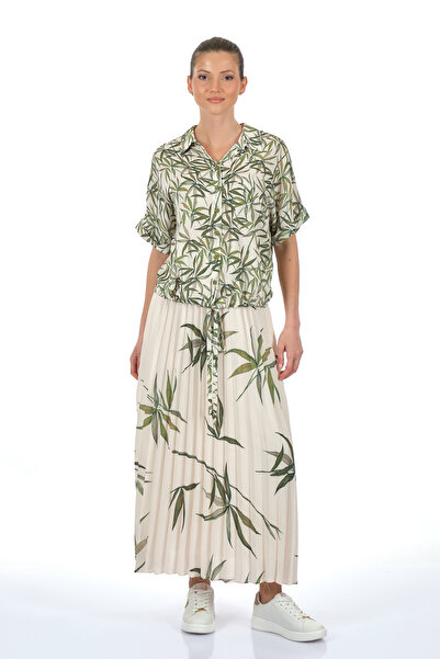 SEÇİL Fusta Midi plisată Select: Fusta minimalistă, șic, de vară pentru femei