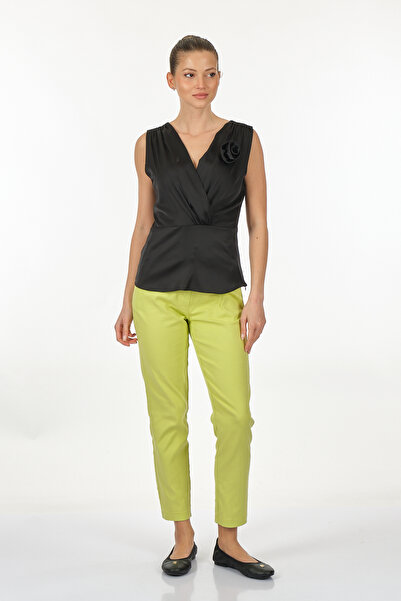 EXPLOSION Kruvaze izrez Crna ženska bluza bez rukava 23117734