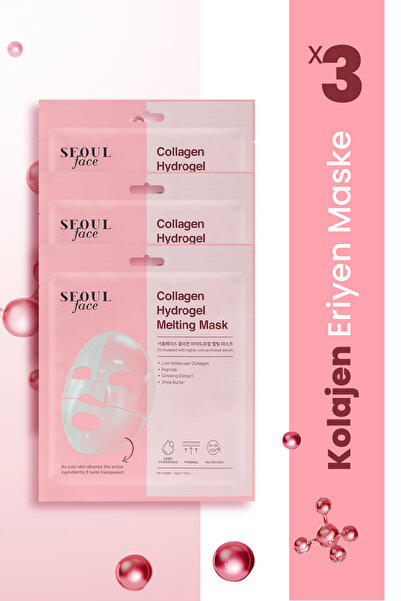 Dermal Kolajen Hydrojel Şeffaflaşan Kore Yüz Maskesi Nemlendirici Besleyici E...