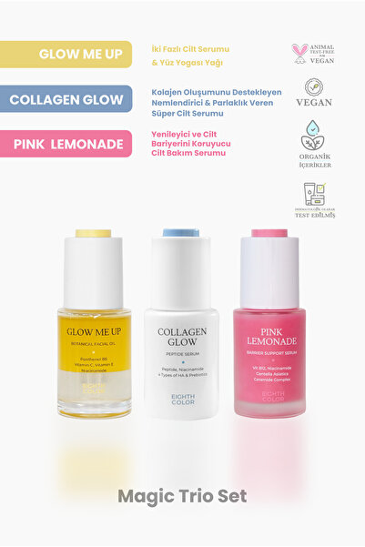 EIGHTH COLOR Magic Trio Set: Collagen Glow 30ml Glow Me Up 30ml Pink Lemonade...
