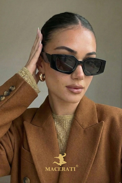 MACERATİ Unisex Vintage Black Sunglasses