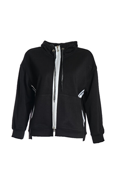 Ysatis Kapüşonlu Uzun Kollu Siyah Kadın Eşofman Üstü 24241000121