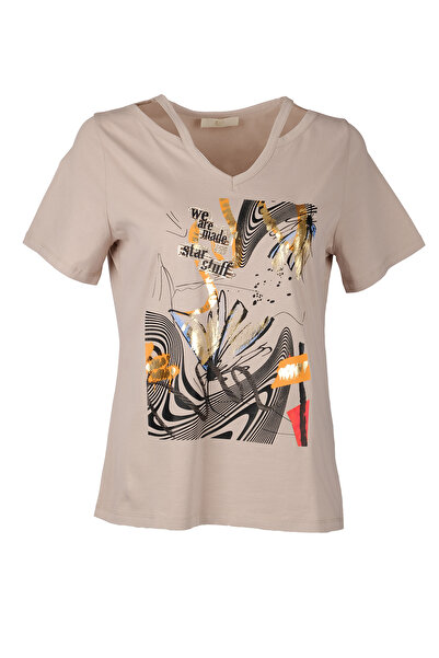 Vedi -bb Minimalist supradimensionat cu decolteu în V cu mânecă scurtă pentru...