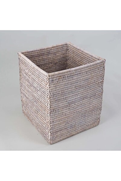 Decor Walther سلة كرة السلة، مربعة، مفتوحة، مقاس 26.5 × ارتفاع 31.5 سم - أبيض