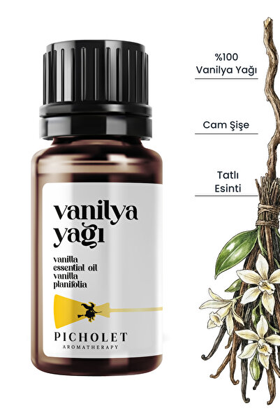Picholet Vanilya Uçucu Yağı 10 ml %100 Saf ve Doğal (Vanilla Essential Oil)
