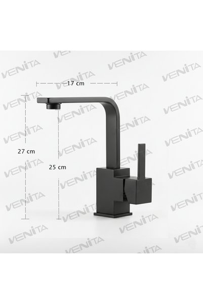 VENİTA Venita Black Square T-Mix Sink Faucet