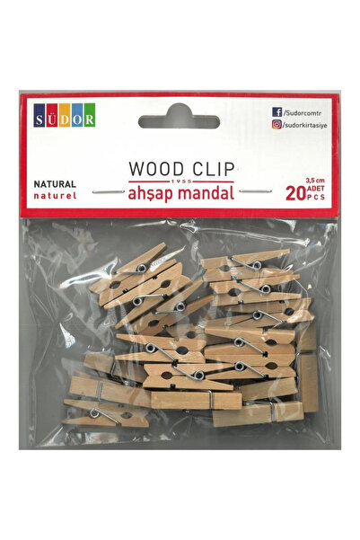 Südor Bs129 Ahşap Mandal Büyük 3,5 Cm 25 Li Naturel