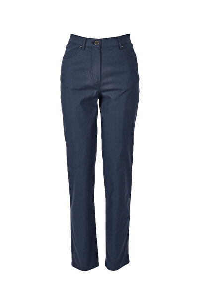 Seleste Pantaloni de damă bleumarin cu talie înaltă - picior largi 23Y153