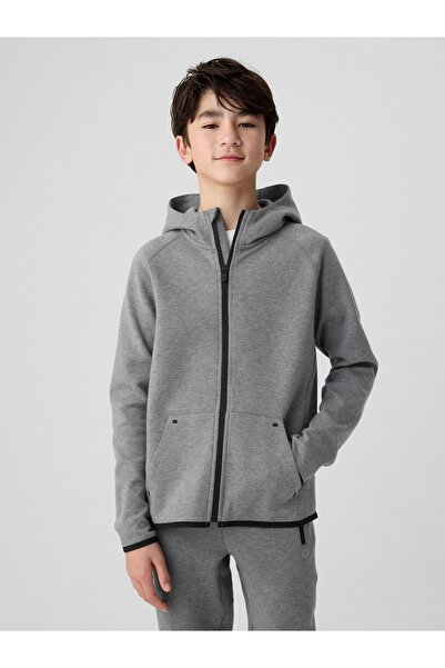 GAP Erkek Çocuk Gri GapFit Kapüşonlu Sweatshirt
