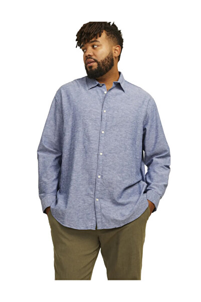 Jack & Jones Plus Cămașă minimalistă cu mânecă lungă pentru bărbați Jack&Jone...