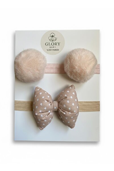 GLORY BABY Baby Girl Bow & Pompom Bandana - Hair Band Set of 2
