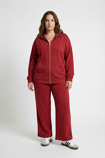 TALVİN Set with Two Thread Zippered Kangaroo Pockets M-6Xl Large Size