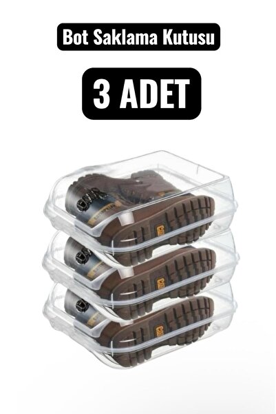 Bayev 3 Adet Bot Saklama Kutusu Maxi Boy Ayakkabı Saklama Kutusu Kışlık Ayakk...