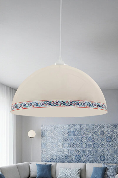 Marrien Luna Tile Tekli Krem Metal Sarkıt (30 cm) Salon, Mutfak & Cafe için D...