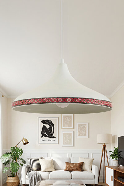 Marrien Nova Rug Modern Tekli Beyaz Metal Sarkıt (35 cm) Salon, Mutfak & Cafe...