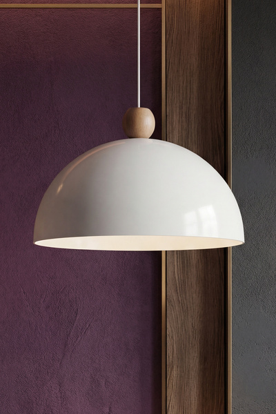 Marrien Luna Bohem Ahşap Boncuklu Krem Metal Sarkıt (30 cm) Yemek Masası Üstü...