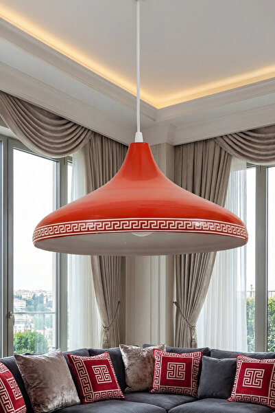 Marrien Nova Luxury Modern Tekli Turuncu Metal Sarkıt (35 cm) Salon, Mutfak &...