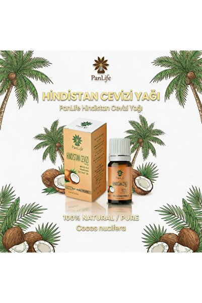 PANLİFE Hindistan Cevizi Yağı 10 ml | Cilt ve Saç Bakımına Uygun | Bitkisel B...