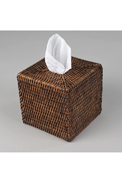 Decor Walther Basket Mendil Kutusu, Kare, Tezgah Üstü - Kahve