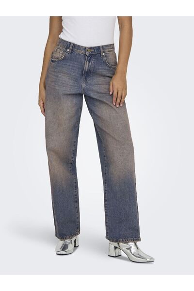 ONLY Baggy Fit Jeans ONLWATTS Mittlere Taille Erkek Arkadaşı Schnitt Jeans