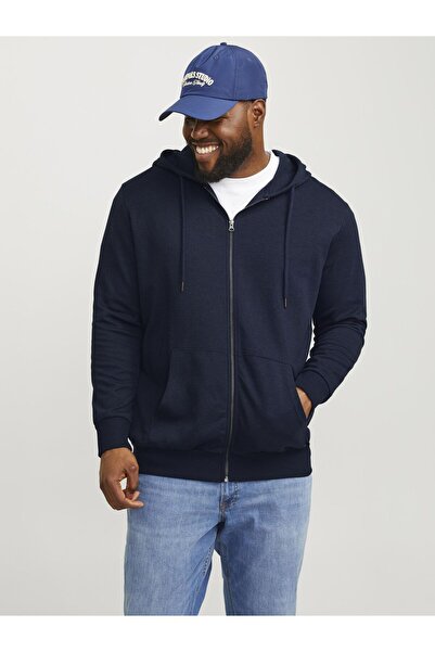 Jack & Jones Plus Kapuzenjacke Plus Size Einfarbig Kapuzenjacke