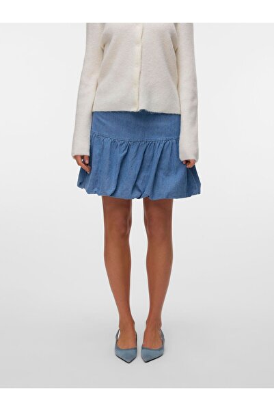 Vero Moda Jeansrock VMADINE Hohe Taille Kurzer Rock