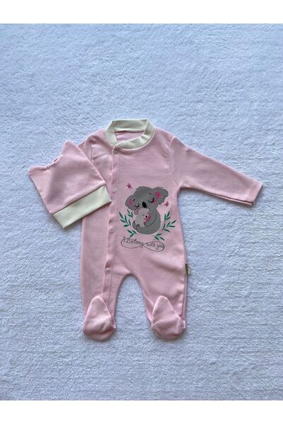 MBK GARDEN Baby Romper Set with Hat, Unisex, Newborn-3-6 Months