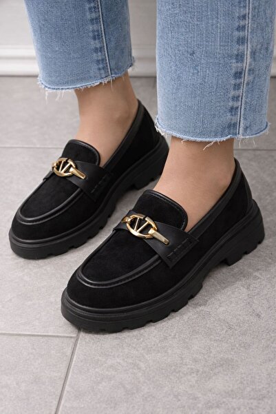 MİSS PARK MODA كلية من جلد الغزال - نعل سميك