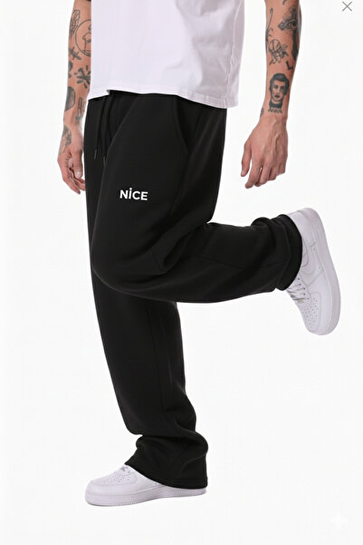 NİCE Τυπωμένο χειμερινό άνετο, καθημερινό φαρδύ παντελόνι φόρμας με 3 κλωστές