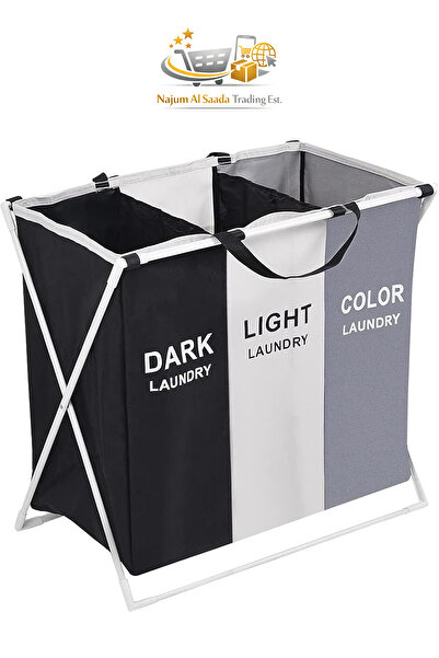 Generic Laundry Basket for Clothes 3 Setions Storage Basket for Dirty Clothes...