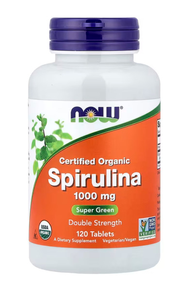 Now Foods Supplements, Certified Organic, Spirulina 1000 mg (Double Strength)...
