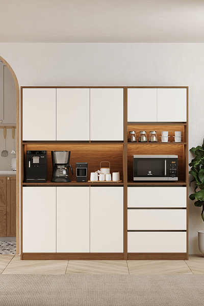 Avmpark Brave Kahve Köşesi + Çekmeceli Airfry Kiler Dolabı Çok Amaçlı Erzak D...