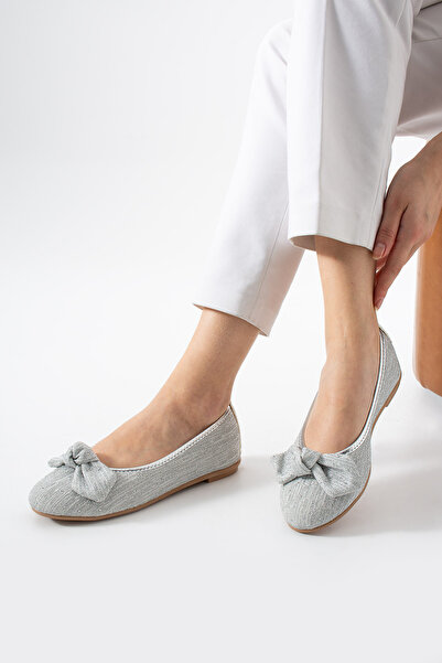 Moda Devrin Ασημένια Εισαγόμενη Πέτρα με Λεπτομέρεια Φιόγκου Μπαλαρίνα Μπαλέτου