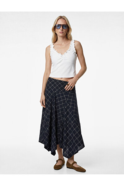 Koton Bürümcük Fabric V-Neck Bow Ruffle Sleeveless Blouse