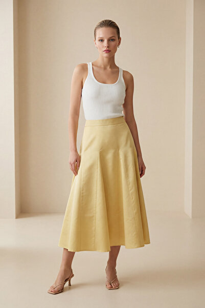 Setre Амбър Пайл Детайлна удобна пола с удължена дължина