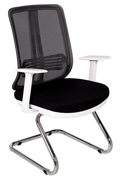 Ofisbazaar UP Beyaz Fileli Misafir Koltuğu | Ergonomik Toplantı ve Bekleme Ko...