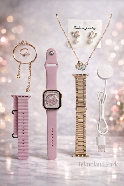 Teknoland Park Sevgililer Günü Özel Kız Arkadaş Hediyesi Mini G9 Akıllı Saat Set