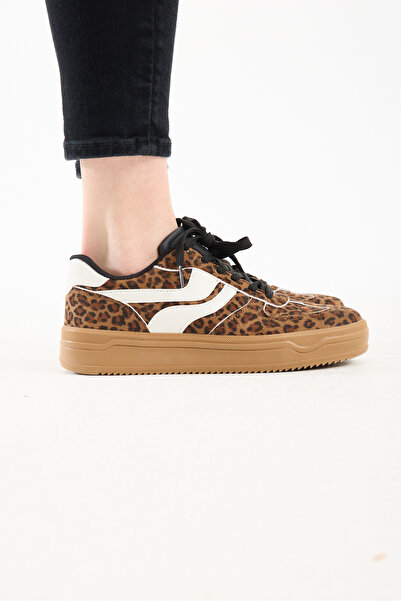 Runnix Shoes Luvin Leopard Women's Sneaker Lace-Up Sports Shoes Casual High N...