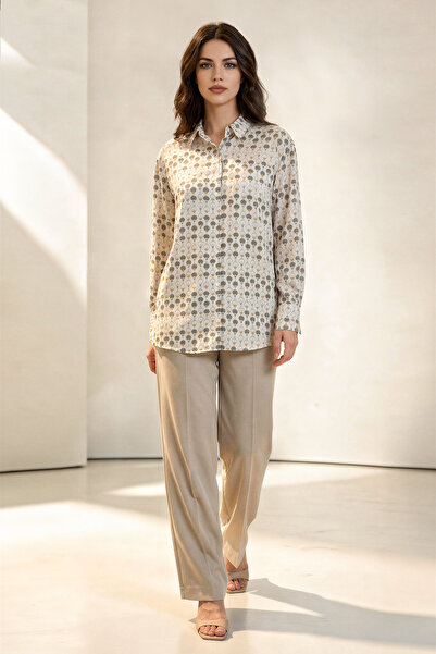 Setre Beige Patterned Long Sleeve Shirt