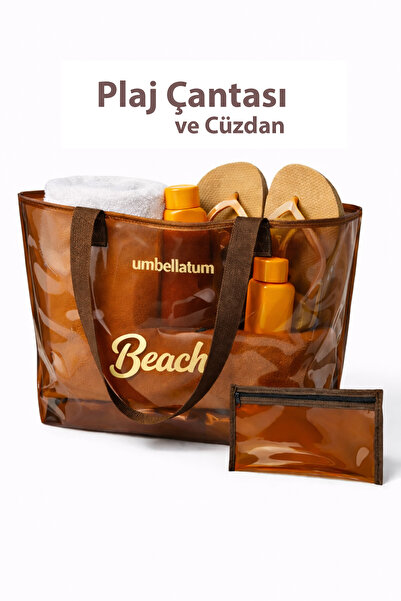 umbellatum Geantă de plajă pentru femei Geantă de umăr de plajă din PVC impri...