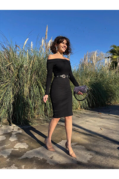 BİGÜMEX Camisole Madonna Neck Long Sleeve Mini Dress