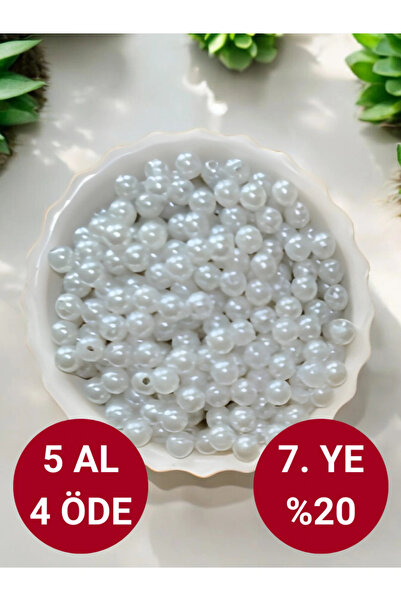 Genel Markalar Beyaz Lüks Plastik Inci 8mm (100GR)