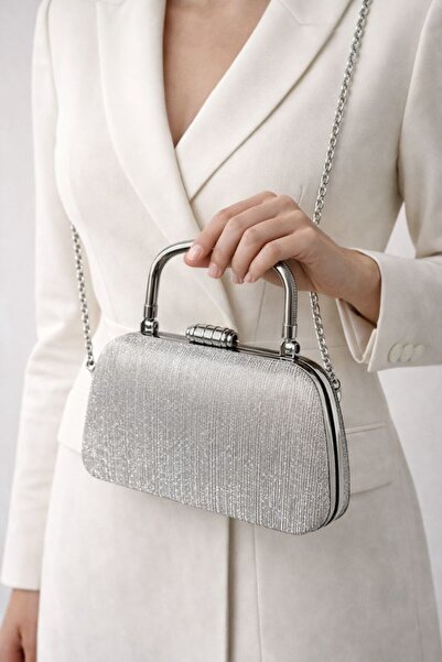 çantamgelsin Kadın Simli Tutma Detaylı Abiye Omuz Çantası