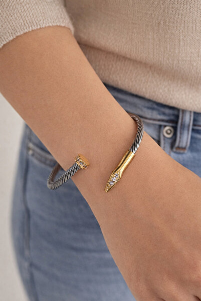 Çelik Zara Taş Detaylı Bileklik-316 L Çelik- Kararmaz-Alerji Yapmaz