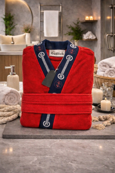 Özdilek Scarlet Nautical Bathrobe Red Size m
