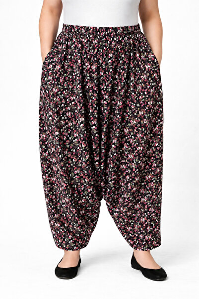 sinankardeşler Pantaloni largi pentru femei, cu buzunare elastice, cu model J...