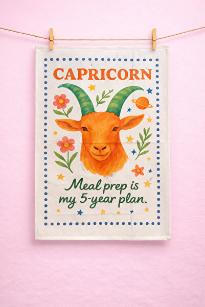 Typoniq Zodiac Capricorn Cotton 2-Piece Kitchen Towel (40X50 cm)