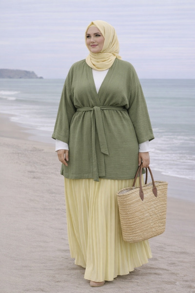 CNG MODA Μουσλινένιο κιμονό μεγάλου μεγέθους